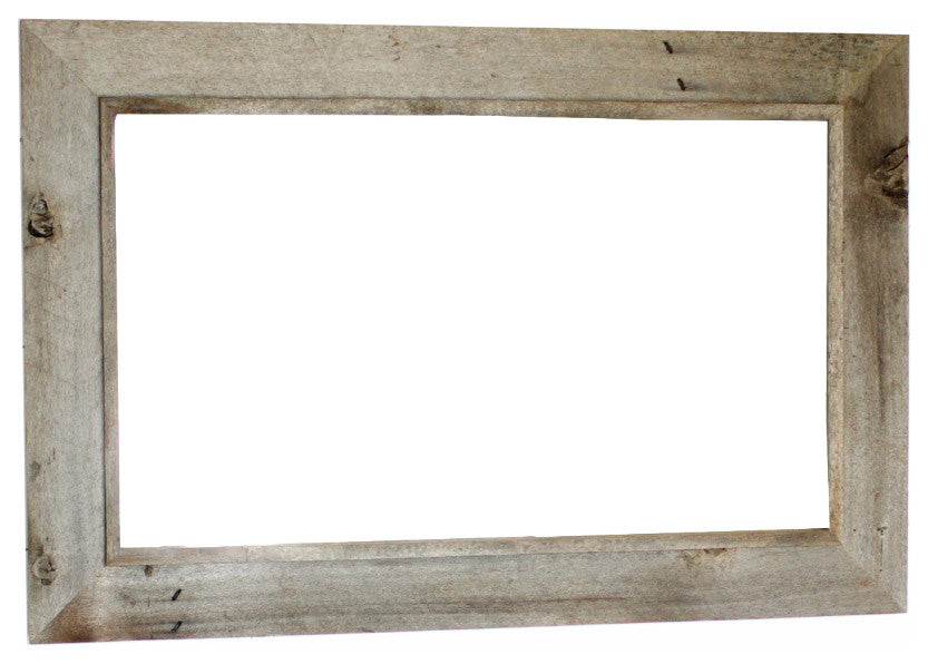 Western Rustic Mirror Reclaimed Barn Wood Frame, 18"x22"