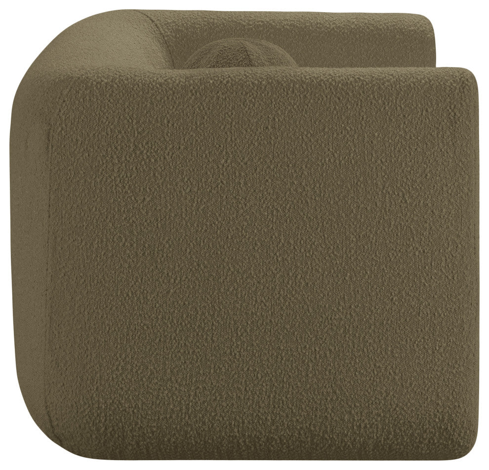 Abbington Boucle Fabric Upholstered Chair, Olive