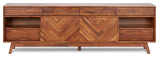 Herringbone High TV Stand, Walnut