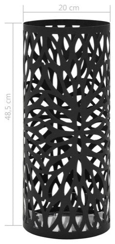 vidaXL Umbrella Stand Black Powder-coated steel Medium Durable