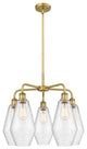 Cindyrella 5-Light 25" Stem Chandelier, Brushed Brass, Seedy Shade