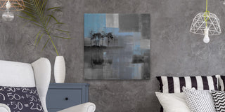 "Blue Horizon" Painting Print on Wrapped Canvas, 18"x18"