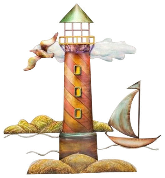 Metal Lighthouse Sculpture