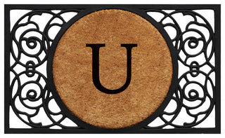 Armada Circle Monogram Doormat, 22"x36", U