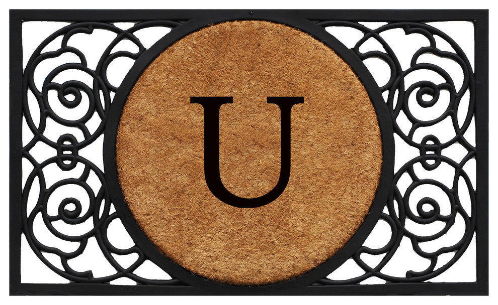 Armada Circle Monogram Doormat, 22"x36", U