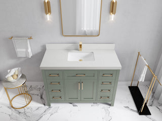 Cambridge 48" Single Sink Bath Vanity in Evergreen 2" Carrara Quartz