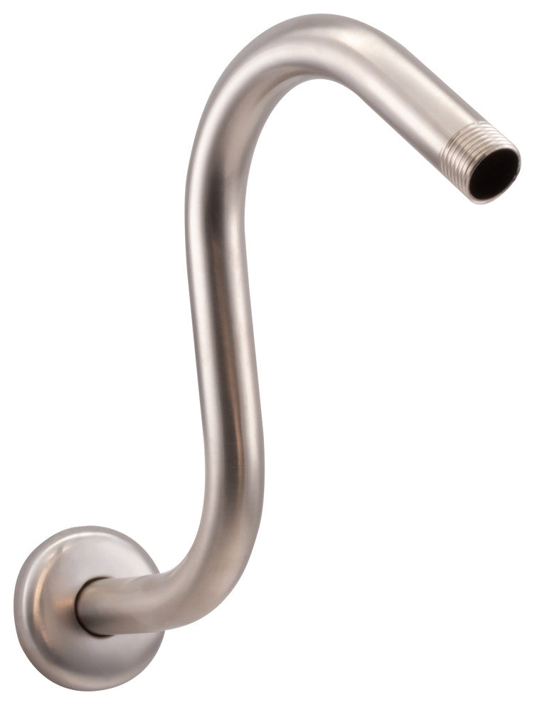 8" S-Shaped Shower Arm And Flange, Satin Nickel