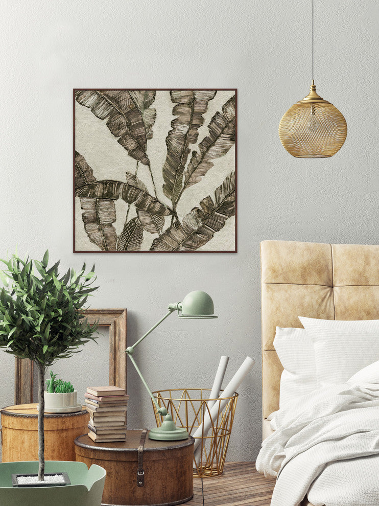 "Sephia II" Floater Framed Painting Print on Canvas, 24"x24"