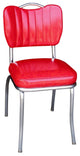 Retro Home Upholstered Handle Back Dining Chair, Cracked Ice Red
