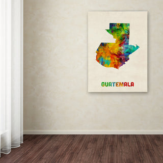 'Guatemala Watercolor Map' Canvas Art by Michael Tompsett