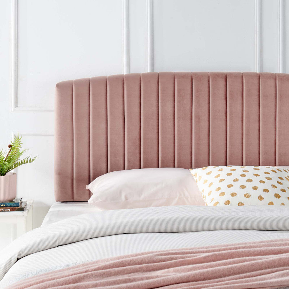 Headboard, Twin Size, Velvet, Pink, Modern Contemporary, Bedroom Master Suite