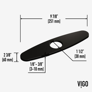 VIGO 10" L Kitchen Deck Plate, Matte Black