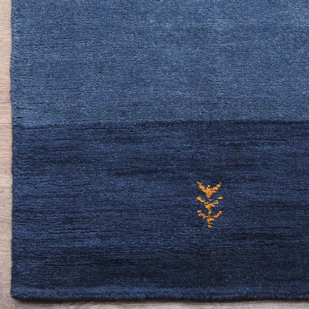 HAND KNOTTED LOOM WOOL ECO-FRIENDLY AREA RUGS-Rectangle,Blue,Contemporary, [Rectangle] 5'x8'