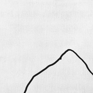 Petal Lines Decorative Throw Pillow, Black/White, 18x18"