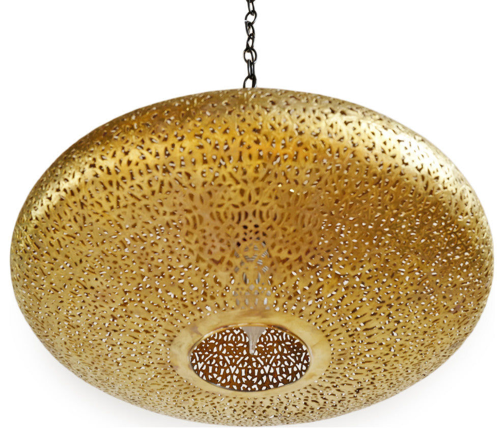 Brass Pattern Moroccan UFO Pendant Light