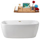 59" Streamline N780BBR Bathtub and Tray With Drain, Brushed Brass