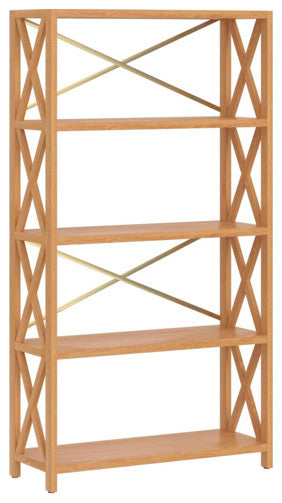 vidaXL 5-Tier Shelf Bathroom Storage Bookshelf Shelving Unit Solid Wood Oak