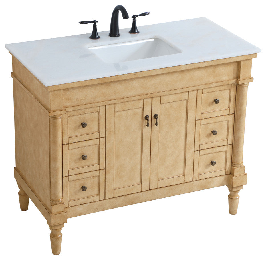 Lewis 42" Single Bathroom Vanity, Antique Beige