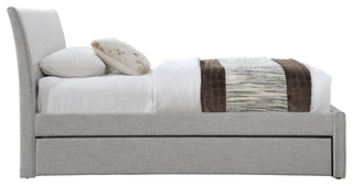 Myles Upholstered Trundle Bed, Gray, Twin, Linen Textured Fabric