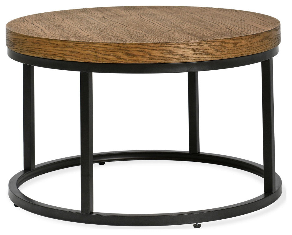Catta 30" Round Wood Coffee Table Light Brown