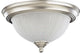 Flush Mount Frost Melon Ceiling Mount, Satin Nickel, 11"