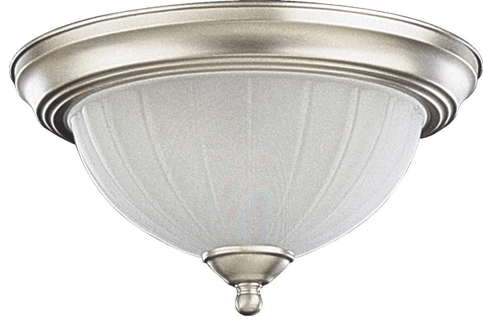 Flush Mount Frost Melon Ceiling Mount, Satin Nickel, 11"