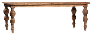 Reclaimed Elm Ball Leg Table 86"