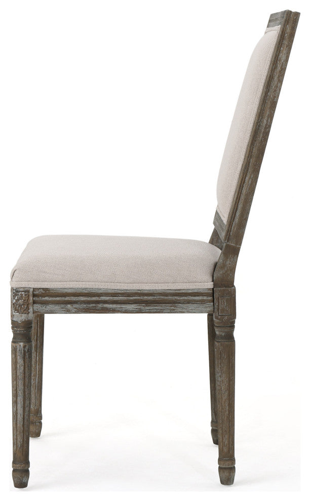 GDF Studio Margaret Traditional Fabric Dining Chairs, Set of 2, Wheat