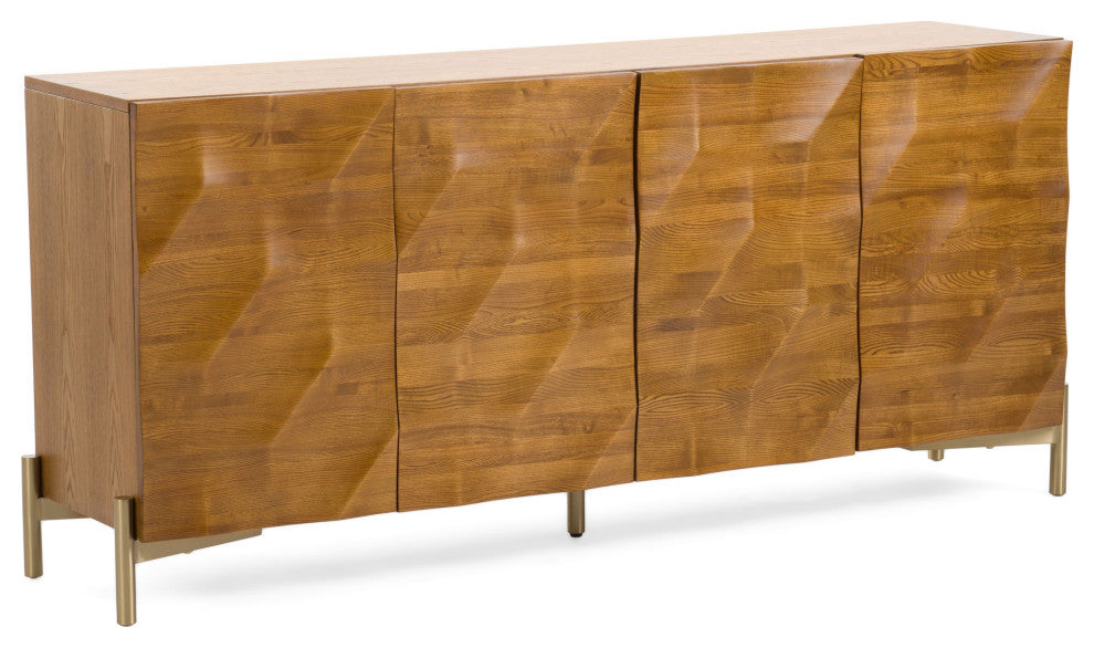 Modrest Killeen Modern Gold + Walnut Buffet