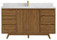 Madison Teak 60 Single Bathroom Vanity in Dark Natural 2" Calacatta Nuvo