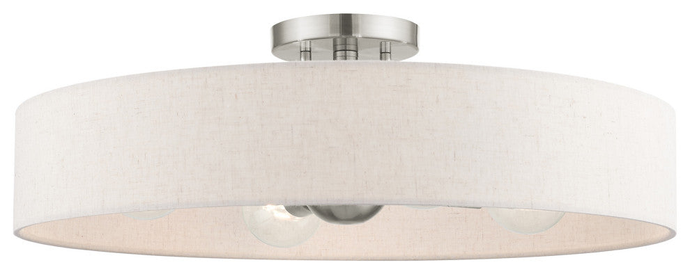 Livex Lighting Venlo 4 Light Brushed Nickel Large Semi-Flush