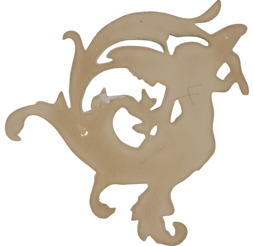 8 1/4"W x 8 5/8"H x 7/8"P Angel Leaf Onlay - Right