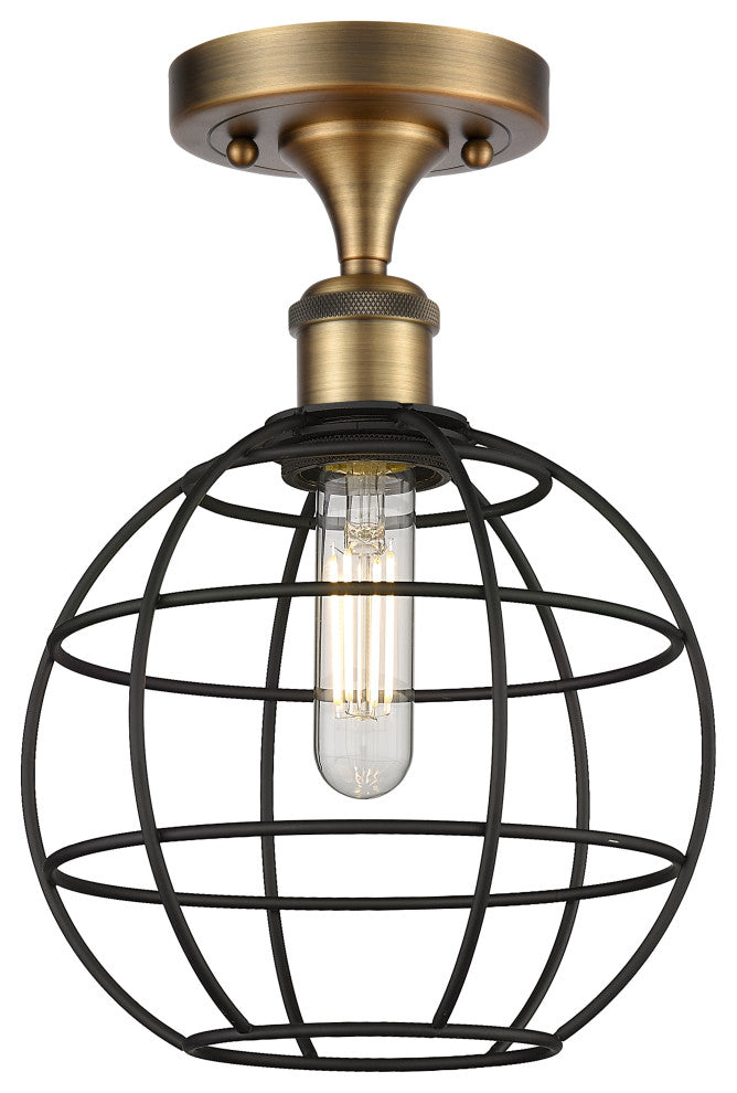 Lake Placid 1 8" Semi-Flush Mount Brushed Brass