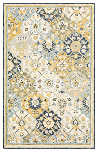 Oriental Weavers Alfresco Blue/ Gold Geometric Indoor Area Rug 10'X13'
