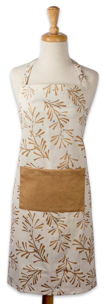 DII Metallic Holly Leaves Chef Apron