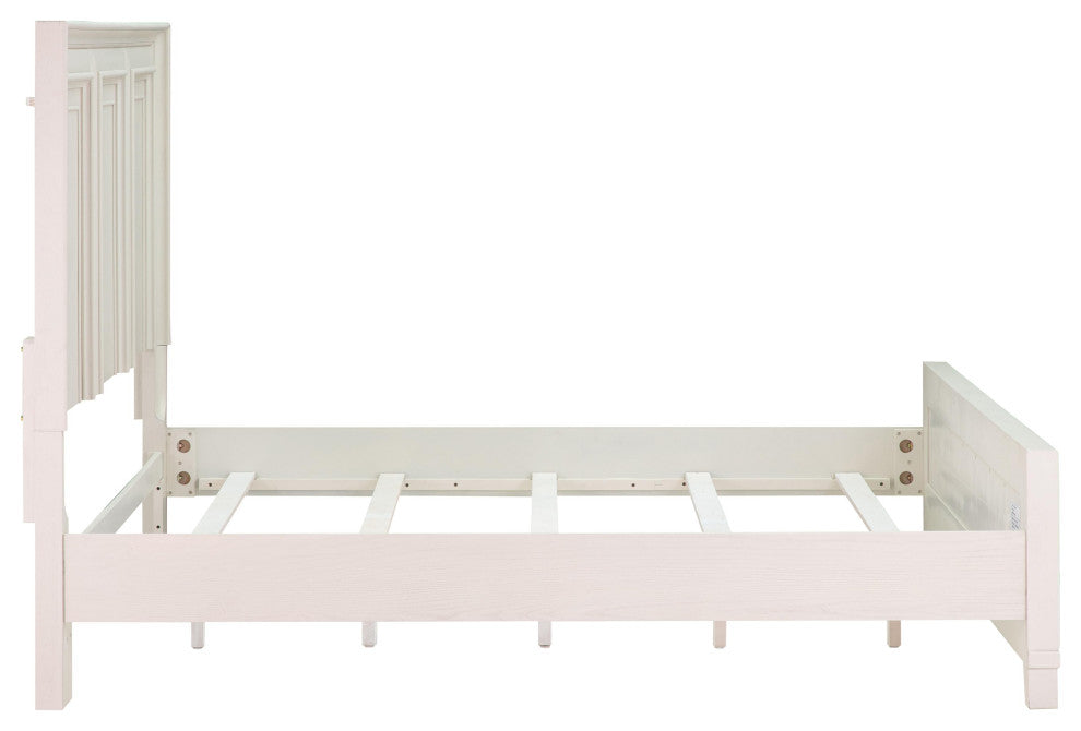 Montauk Weathered White King Panel Bed