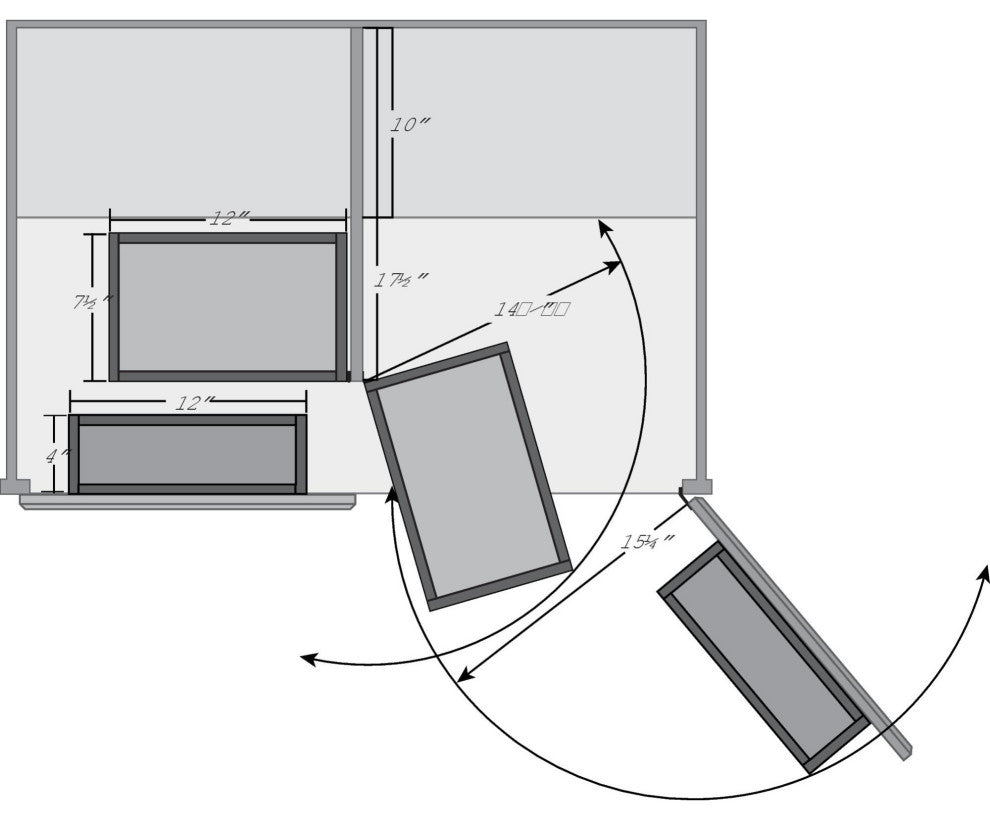 Wood Swing Out Pantry Cabinet Organizer Kit, 12"Wx7.5"Dx45"H
