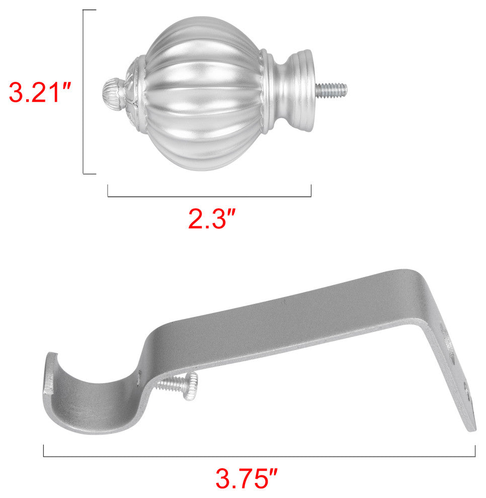 UTOPIA ALLEY 3/4 Inch Curtain Rod - Curtain Rods For Windows 48 to 86 Inch, Nickel