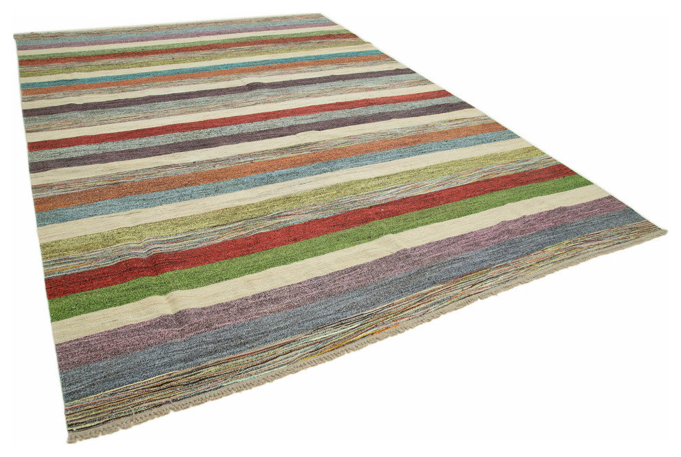 Rug N Carpet - Hand-knotted Turkish 8' 10'' x 12' 4'' Unique Wool Kilim Rug