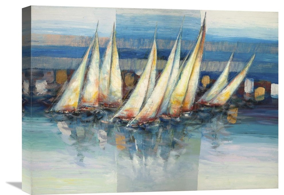 "Vele nel blu" Stretched Canvas Giclee by Luigi Florio, 24"x18"