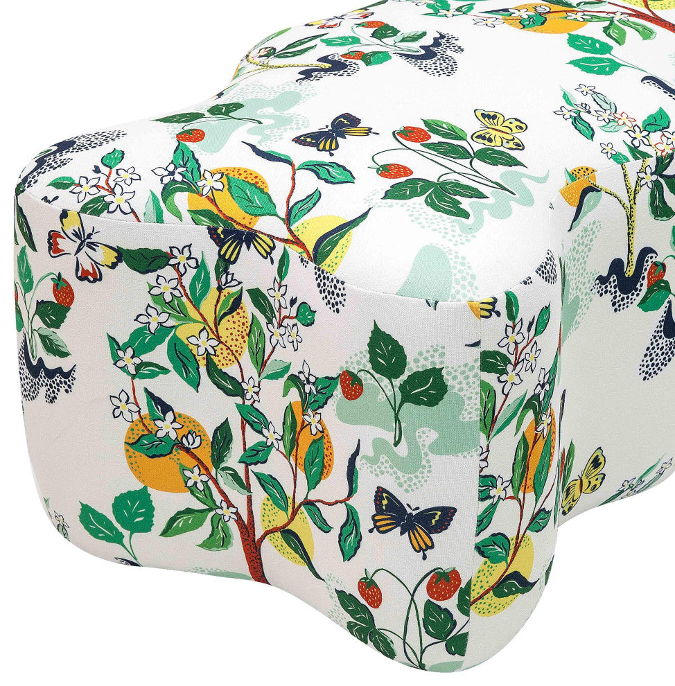 Archie Upholstered Bench in Citrus Garden Print