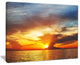 "Fiery Sky At Sunset Over Sea" Modern Seashore Canvas Art, 40"x30"