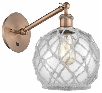 Innovations 317-1W-AC-G122-8RW 1-Light Sconce, Antique Copper