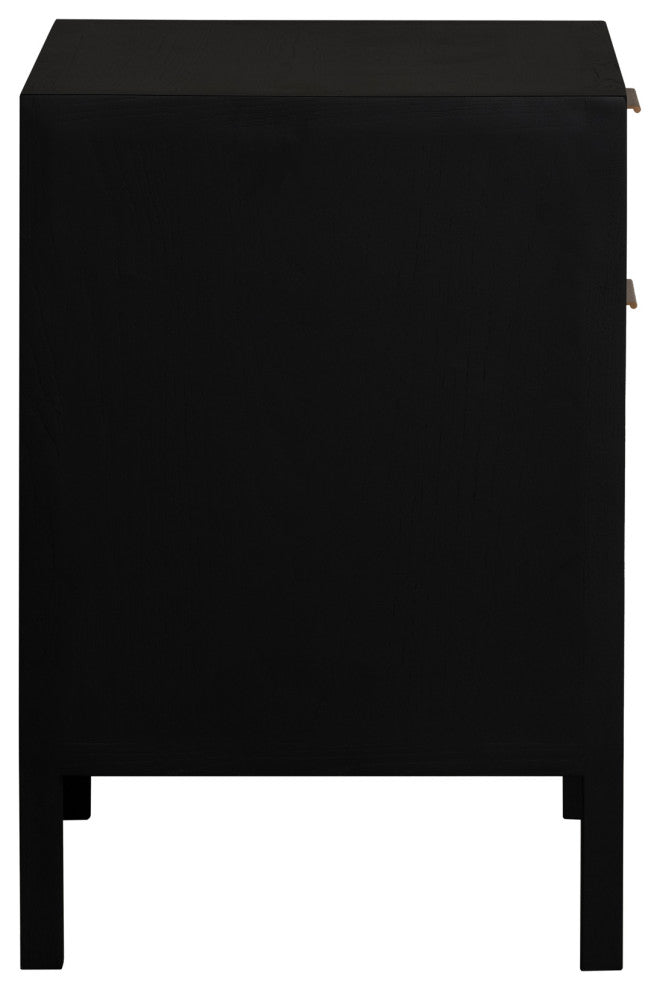 Rattan Filing Cabinet, Black/Beige
