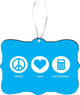 Peace Love Accountant Sky Blue Design Rectangle Christmas Tree Ornament
