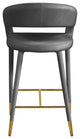 Destiny Counter Stool, Grey, Velvet