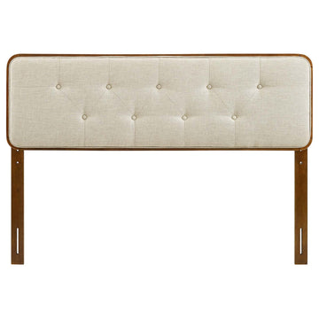 Collins Tufted King Fabric and Wood Headboard MOD-6235-WAL-BEI