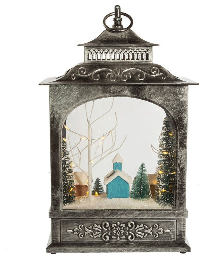 15" Battery-Operated LED Musical Christmas Village Lantern