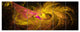 Golden Fractal Abstract Illustration, Abstract Canvas Print, 70"x28", 6 Panels