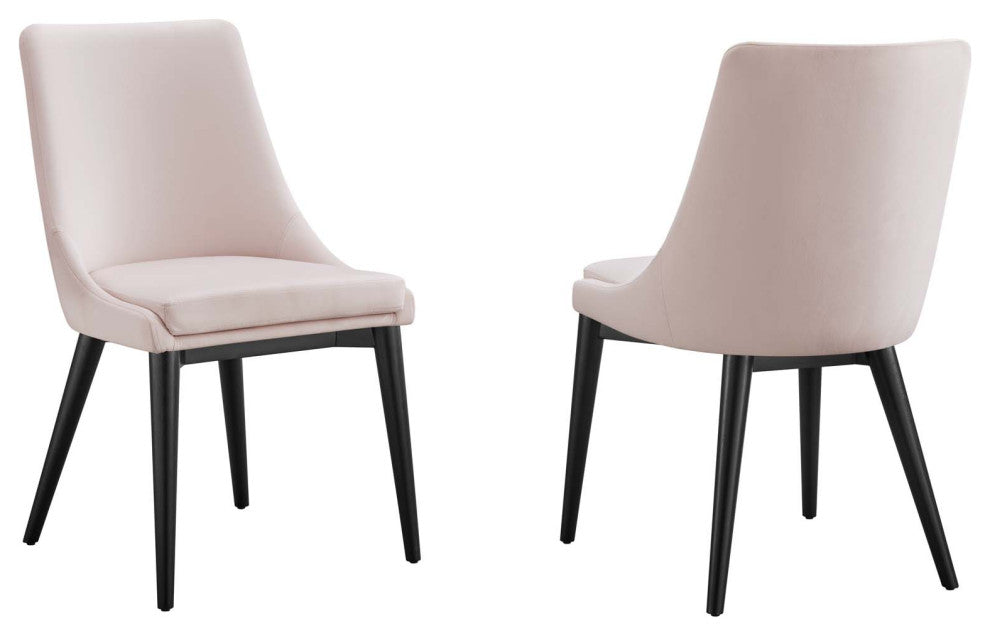 Viscount Accent Performance Velvet Dining Chairs, Set of 2, Pink